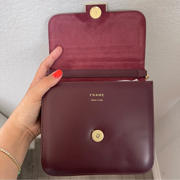 FRAME Le Signature Leather Mini Bag in Oxblood Maroon - Picture 6 of 11